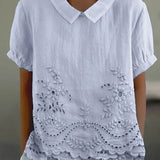 Jade - Embroidered Floral Blouse