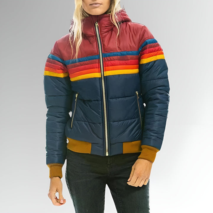 Chloe - Zip-Up Jacket with Rainbow Stripes
