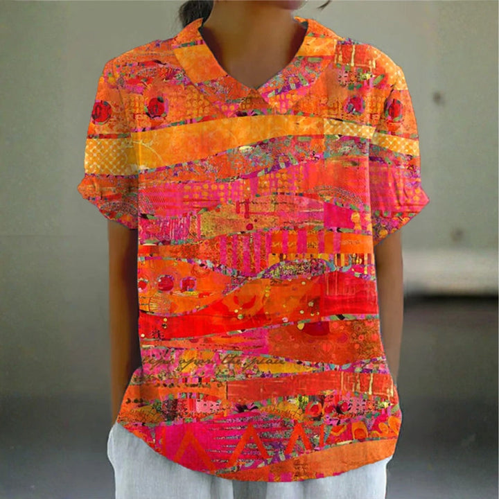 Brittany - Blouse with Abstract Print