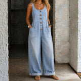 Patricia - Vintage Washed Cotton Denim Overalls