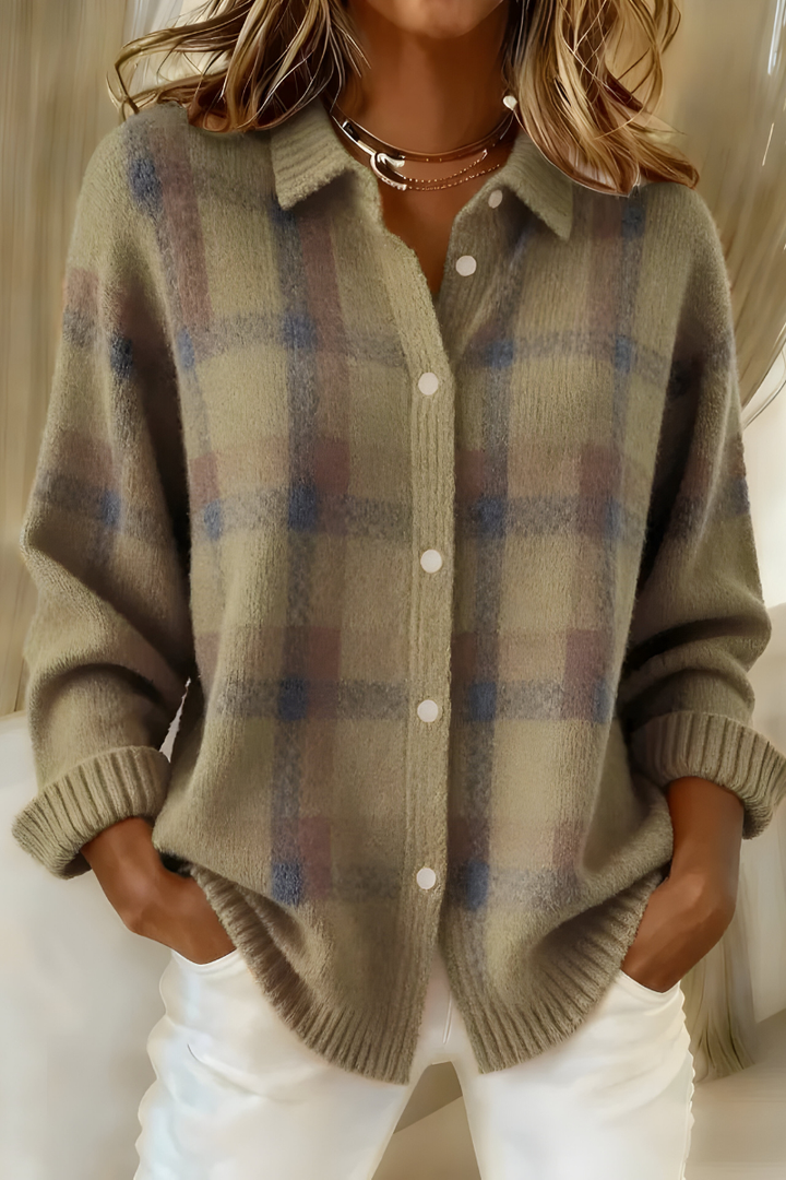 Joan | Plaid Knit Shirt Jacket