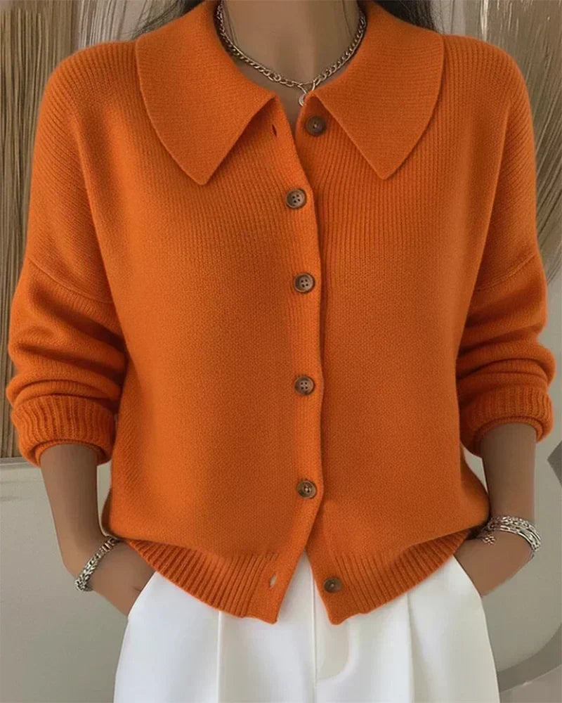 Marilyn | Collared Button-Front Cardigan