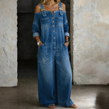 Valerie - Off Shoulder Denim Jumpsuit