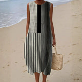 Natalia - Monochromatic Striped Dress