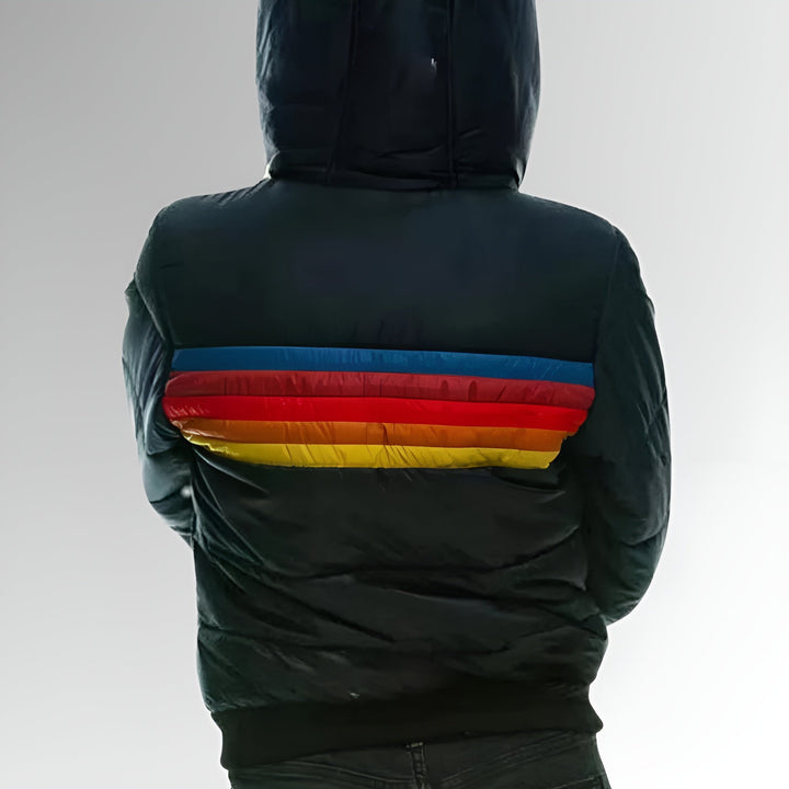 Chloe - Zip-Up Jacket with Rainbow Stripes
