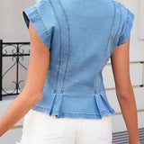 Willa - V-Neck Denim Top