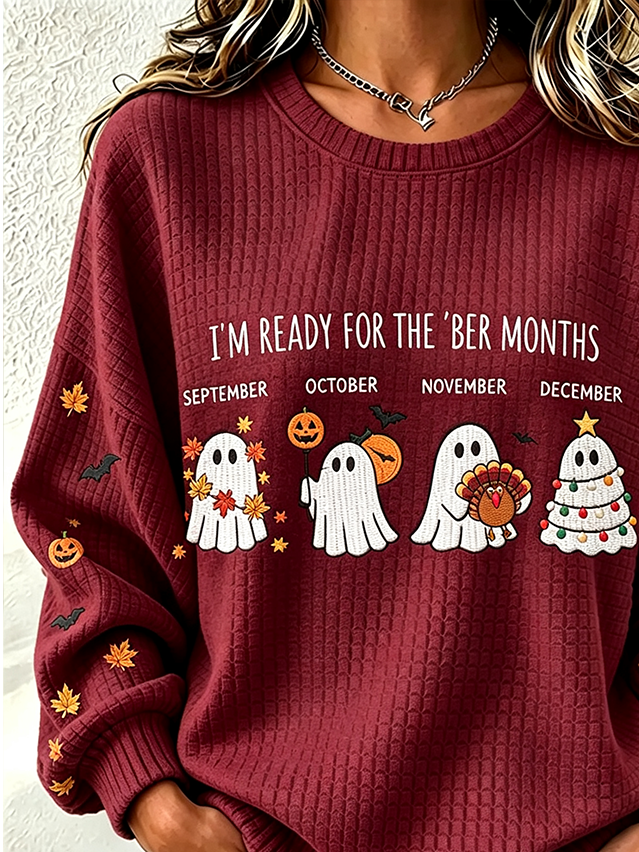 Manuela | Halloween-Inspired Round Neck Long Sleeve Sweatshirt