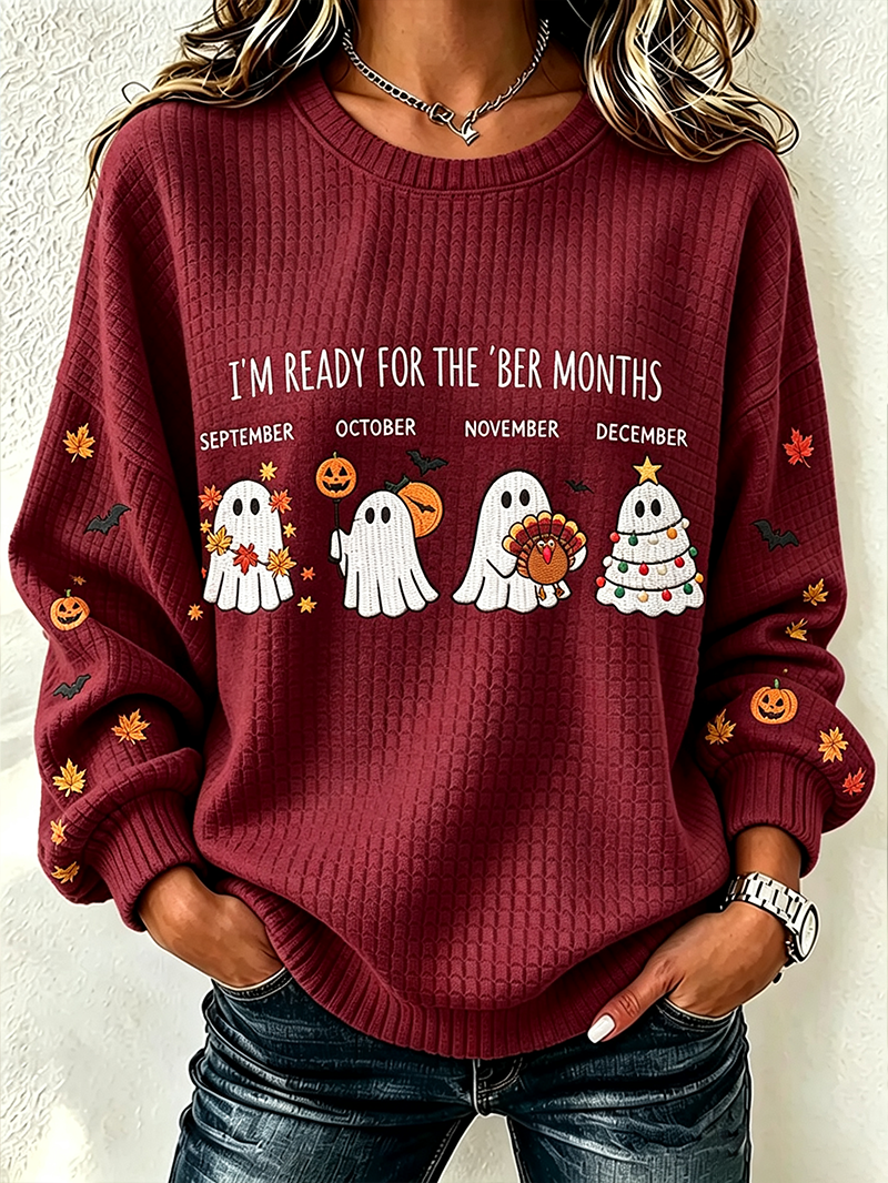 Manuela | Halloween-Inspired Round Neck Long Sleeve Sweatshirt