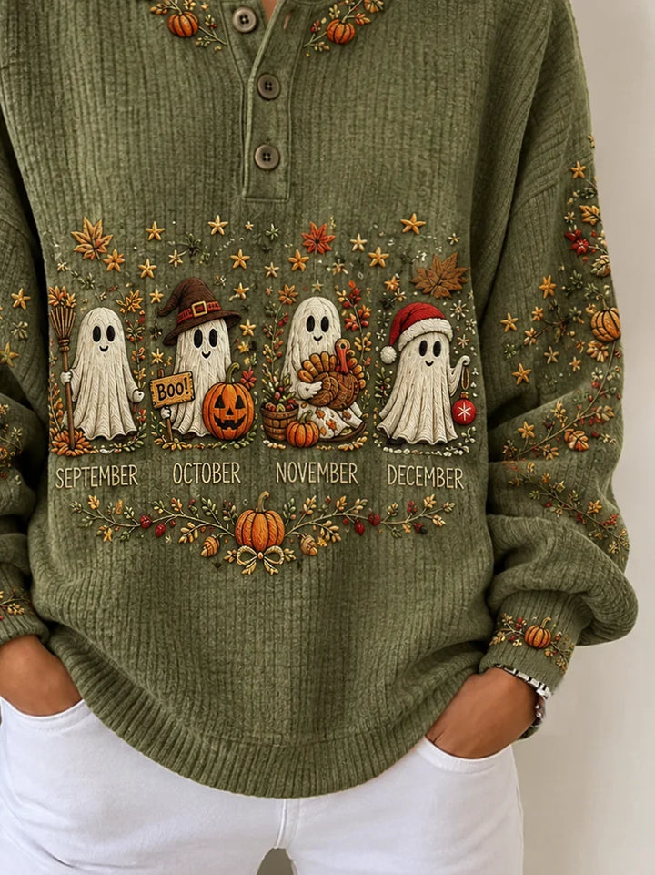 Lorraine | Halloween-Inspired Round Neck Long Sleeve Sweatshirt