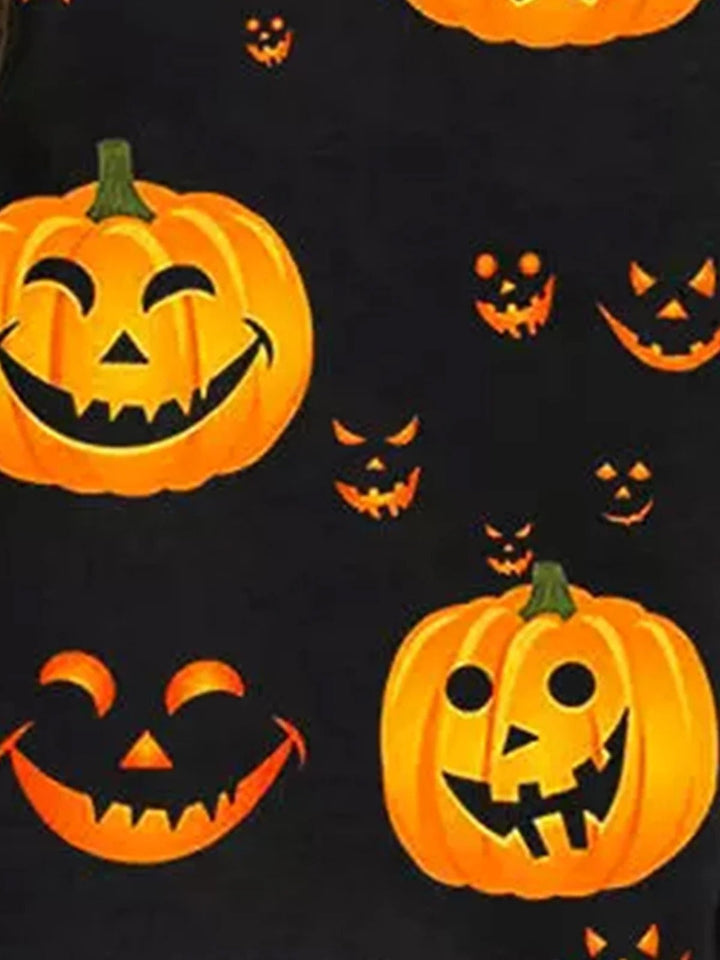 Elsie | Halloween-Inspired Pumpkin Print Loose Round Neck Sweatshirt