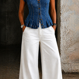 Willa - V-Neck Denim Top