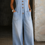Patricia - Vintage Washed Cotton Denim Overalls
