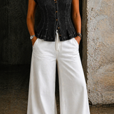 Willa - V-Neck Denim Top