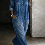 Valerie - Off Shoulder Denim Jumpsuit