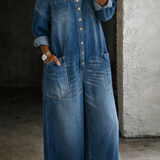 Valerie - Off Shoulder Denim Jumpsuit