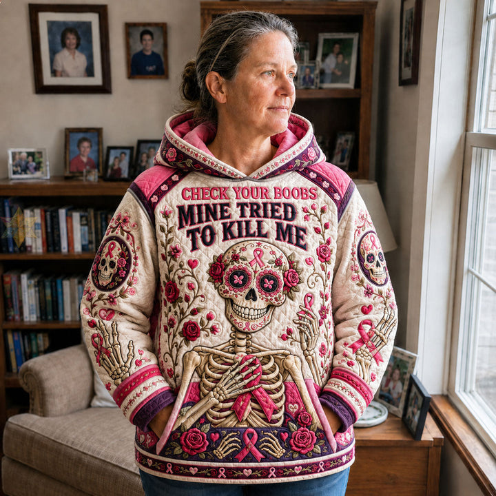 Pink Ribbon Skeleton Hoodie