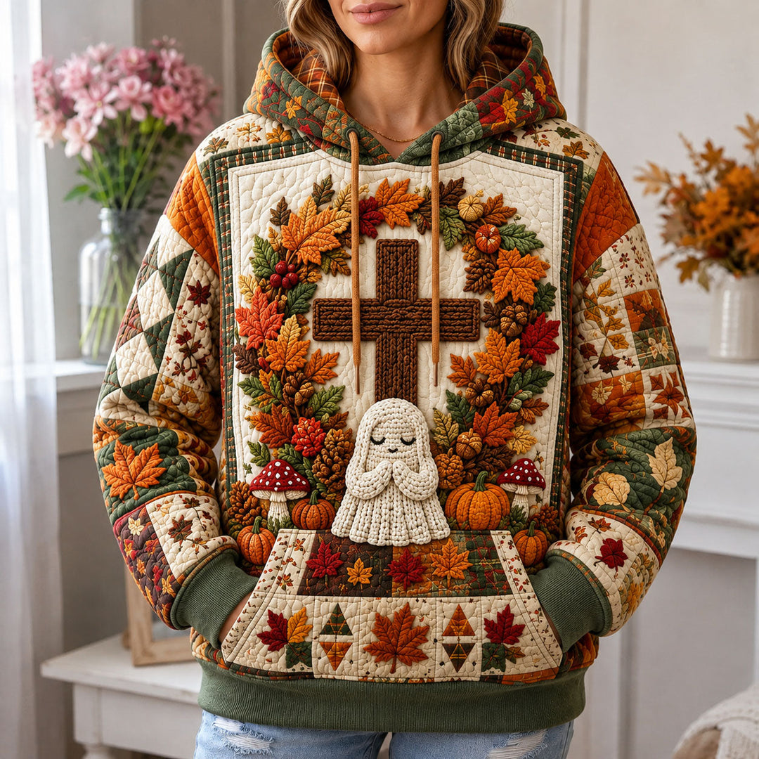 Praying Ghost and Cross Hoodie