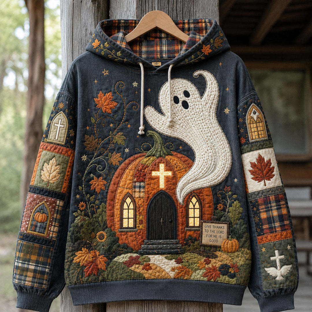 Ghost at Pumpkin Church Hoodie