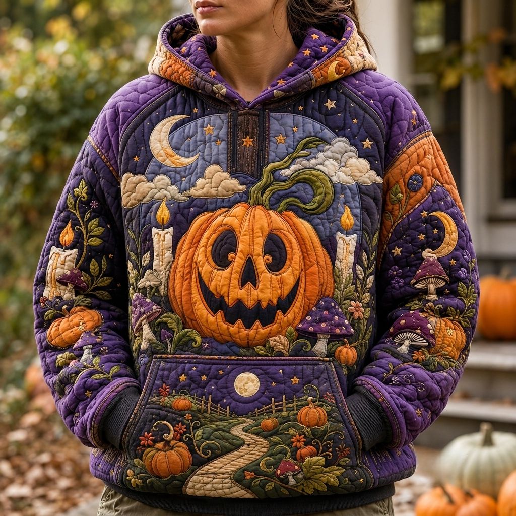 Moonlit Halloween Pumpkin Hoodie