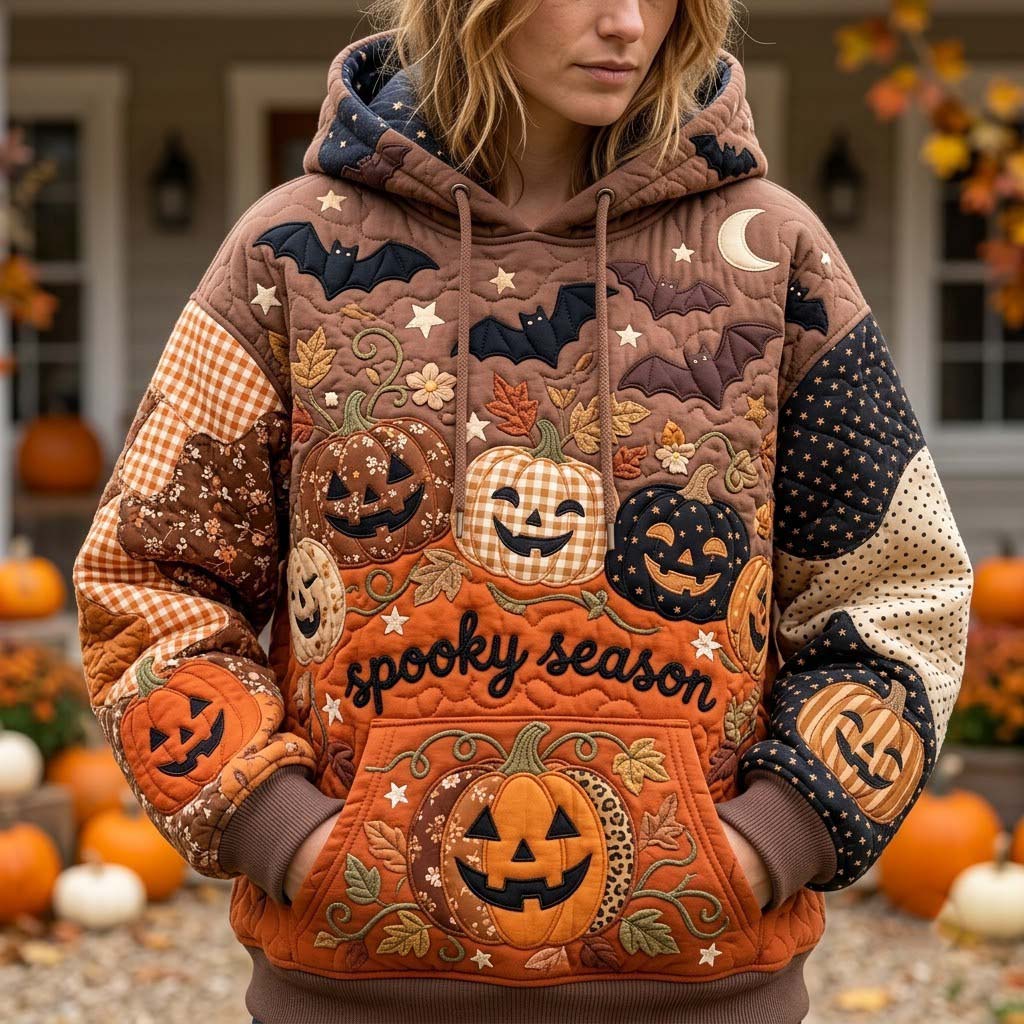 Spooky Pumpkin Patchwork Hoodie