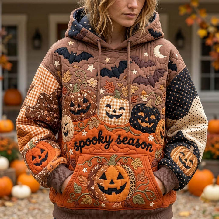 Spooky Pumpkin Patchwork Hoodie