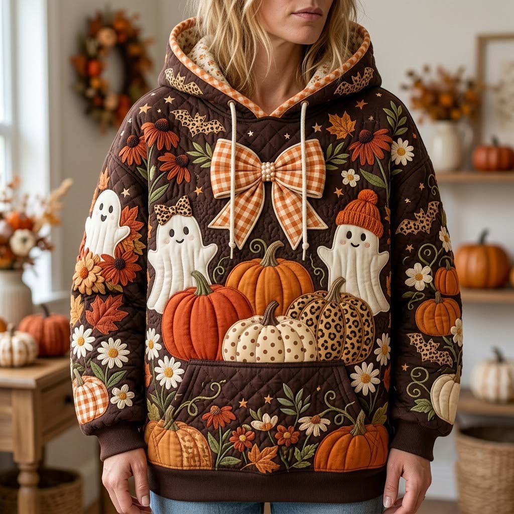 Spooky Pumpkin Patchwork Hoodie