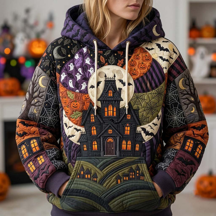 Midnight Halloween Patchwork Hoodie