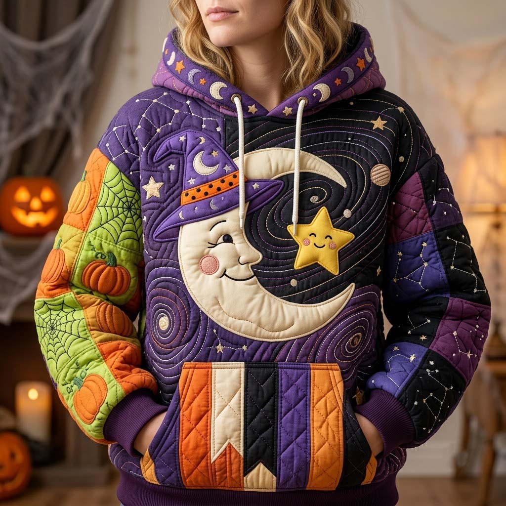 Midnight Halloween Patchwork Hoodie