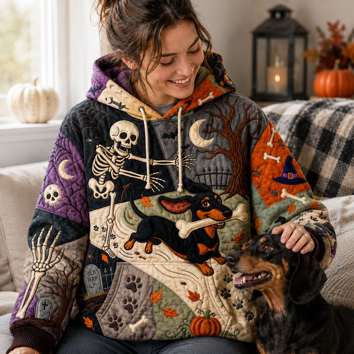 Spooky Skeleton Dachshund Hoodie