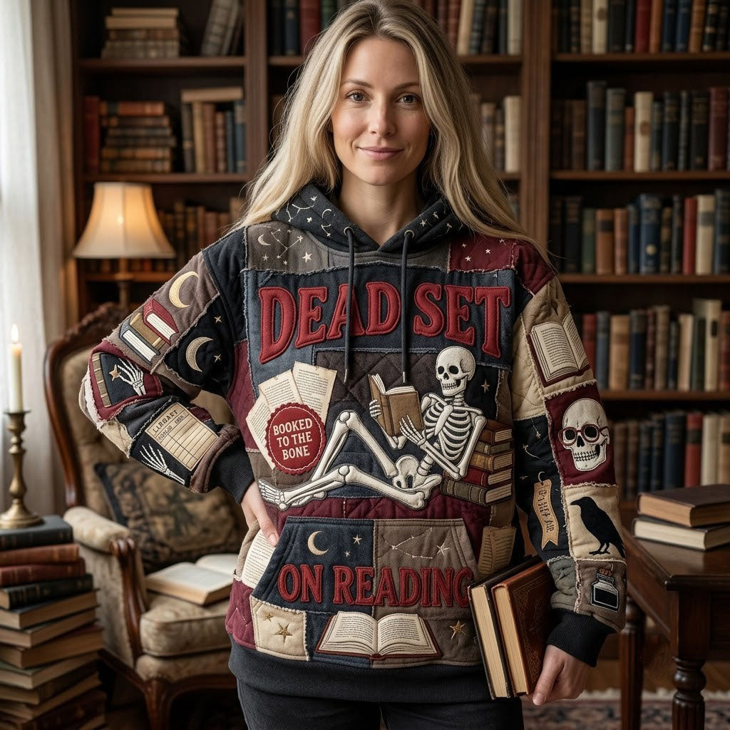 Skeleton Reading Night Hoodie