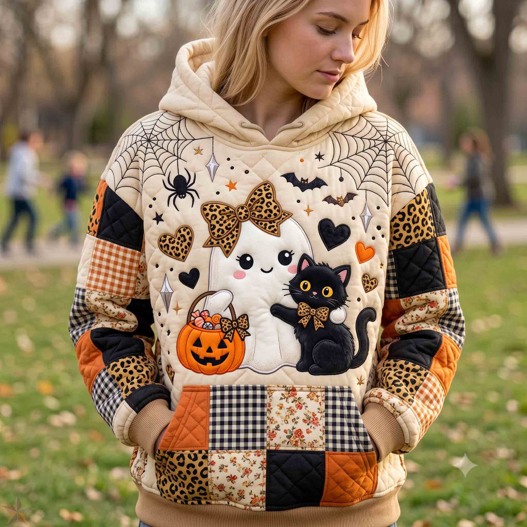 Cozy Pumpkin Ghost Hoodie