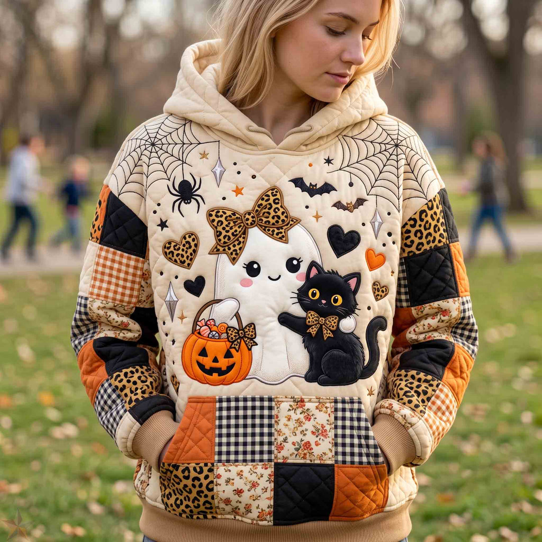 Cozy Pumpkin Ghost Hoodie