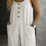 Genevieve - Vintage Washed Cotton Denim Overalls