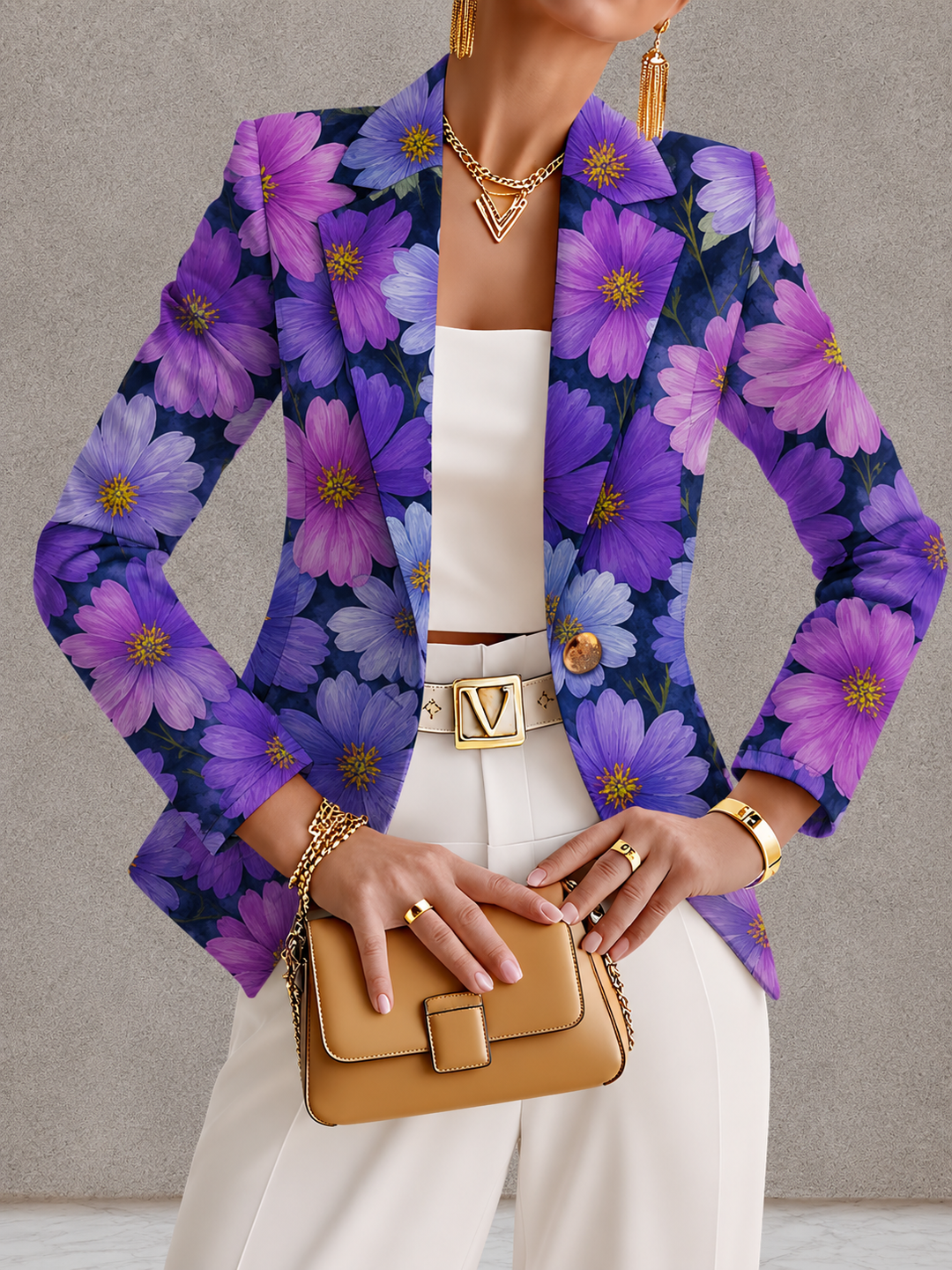 Brooklyn | Women's Purple Floral Blazer