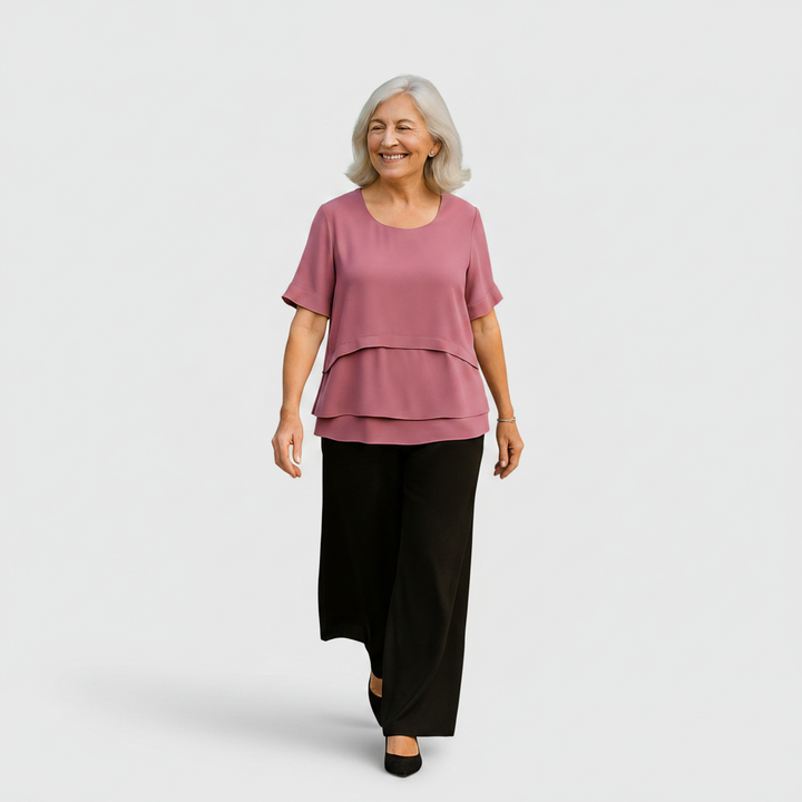 Holly - Layered Drape Blouse