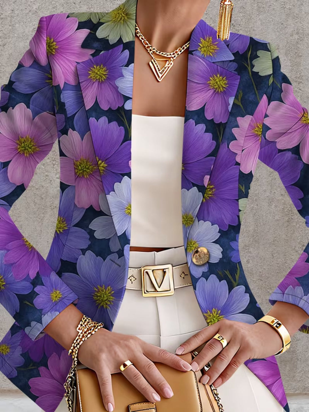 Brooklyn | Women's Purple Floral Blazer