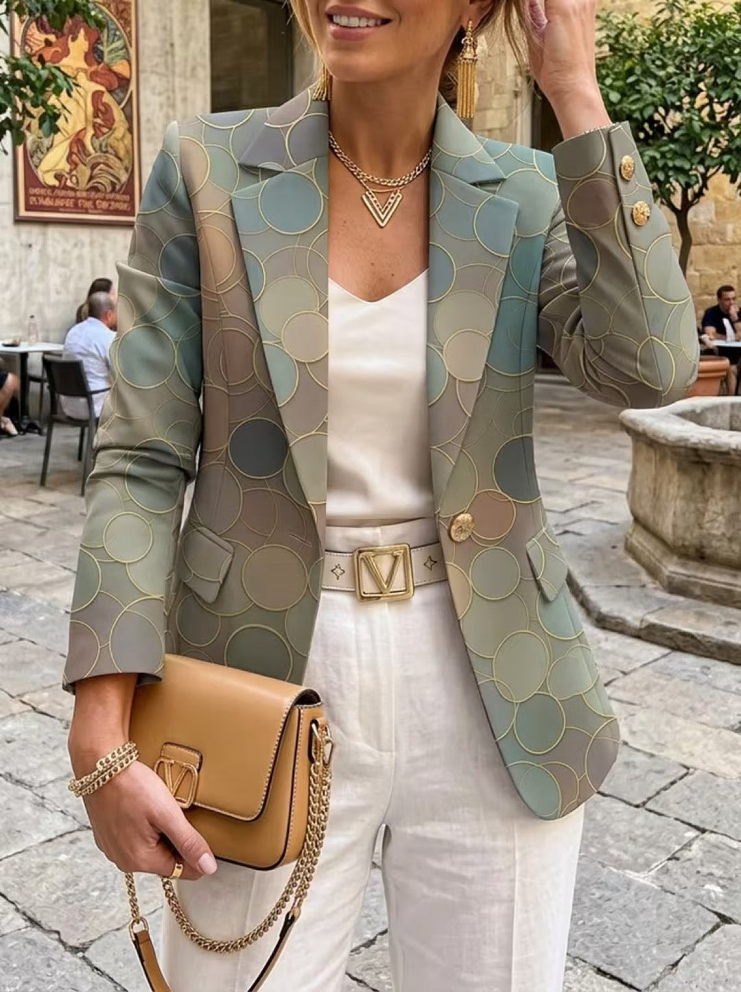 Chloe | Women's Multicolor Polka Dot Blazer