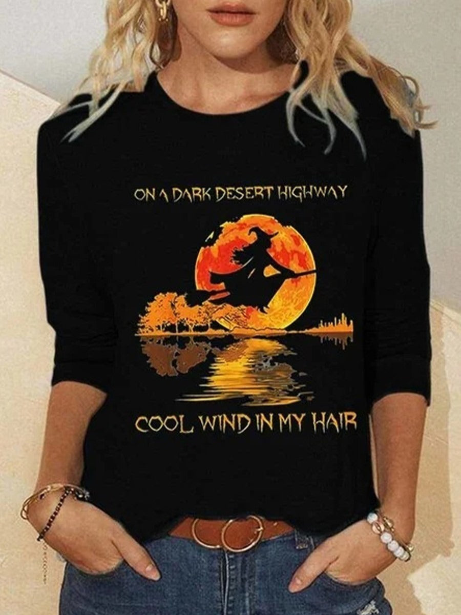Eleanor | Halloween-Inspired Round Neck Long Sleeve Tops