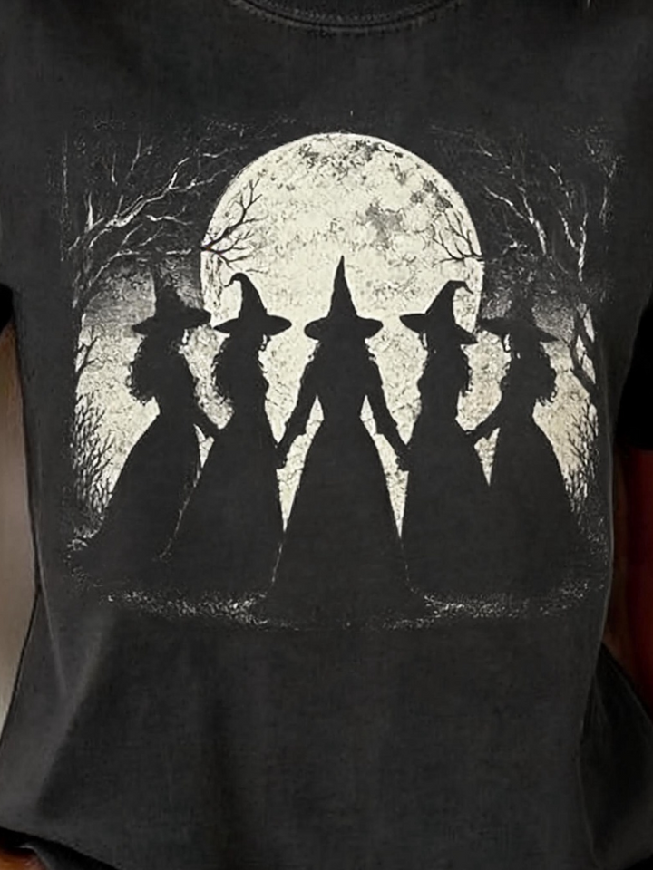 Stella | Halloween-Inspired Round Neck Short Sleeve T-shirt