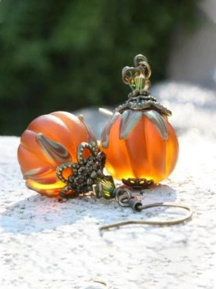 Sofia | Halloween-Inspired Vintage Pumpkin Earrings