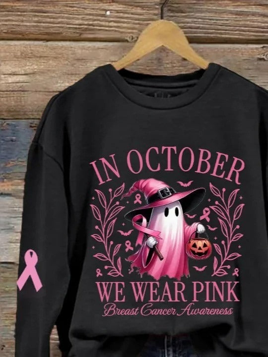 Angelina | Halloween-Inspired Round Neck Long Sleeve Sweatshirt