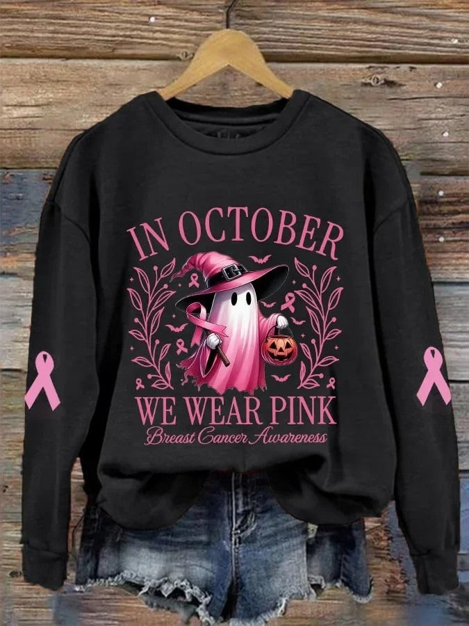 Angelina | Halloween-Inspired Round Neck Long Sleeve Sweatshirt