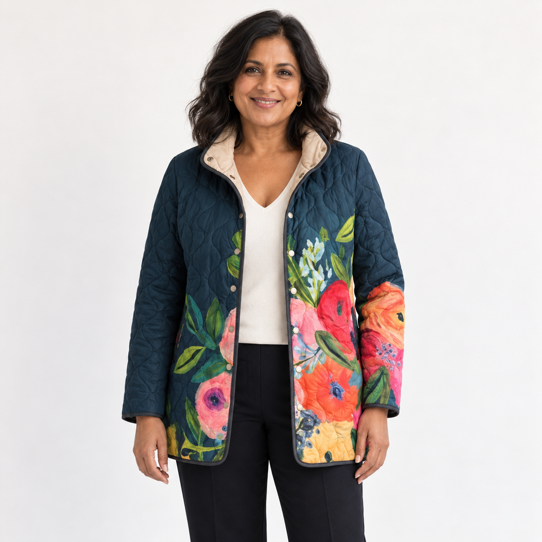Madison - Painted Floral Quilted Jacket