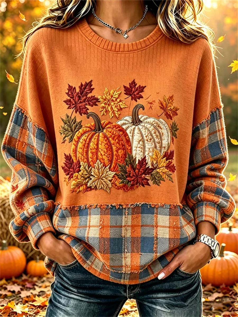 Amelia Plaid crewneck sweatshirt
