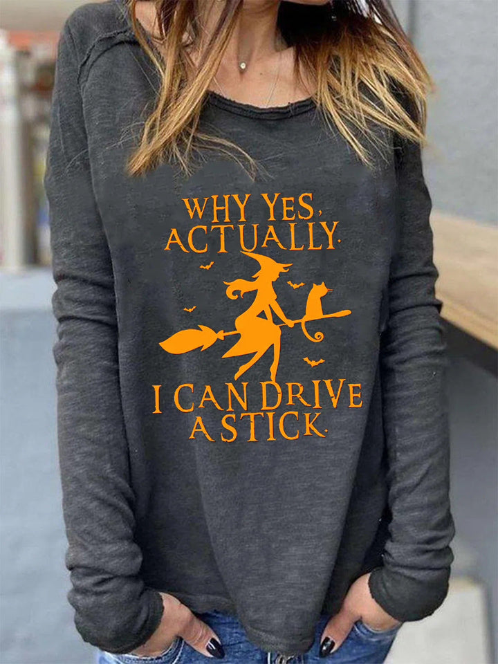 Beatriz | Halloween-Inspired Print Round Neck Long Sleeve Sweatshirt