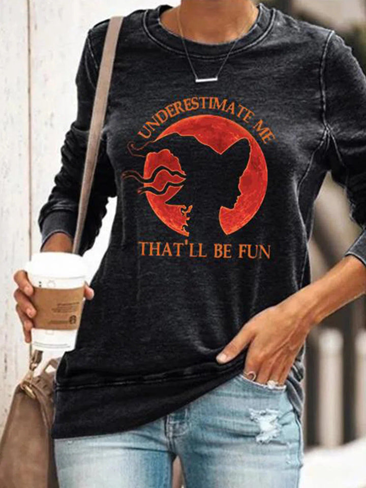 Ellie | Halloween-Inspired Print Round Neck Long Sleeve Sweatshirt