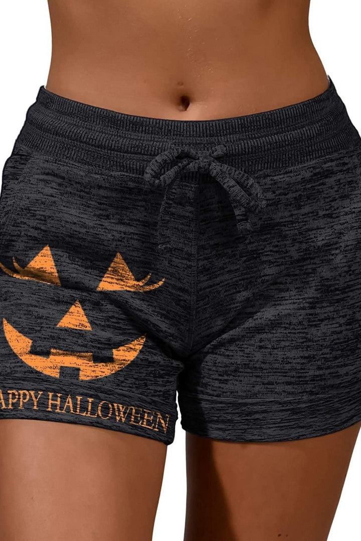 Catarina | Halloween-Inspired Pumpkin Print Sashes Shorts