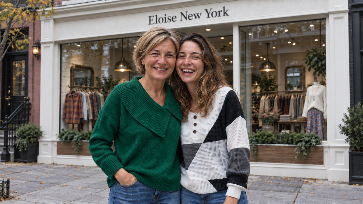 Eloise New York's mother-and-daughter brand photograph outside the store