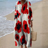 Georgia - Floral Maxi Dress in Red