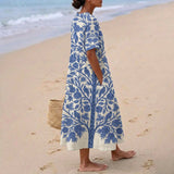 Heather - Embroidered Blue Dress
